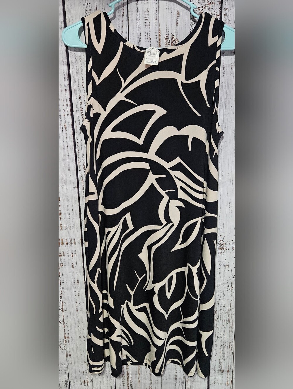 Lily Black & Cream Graphic Sleeveless Shift
